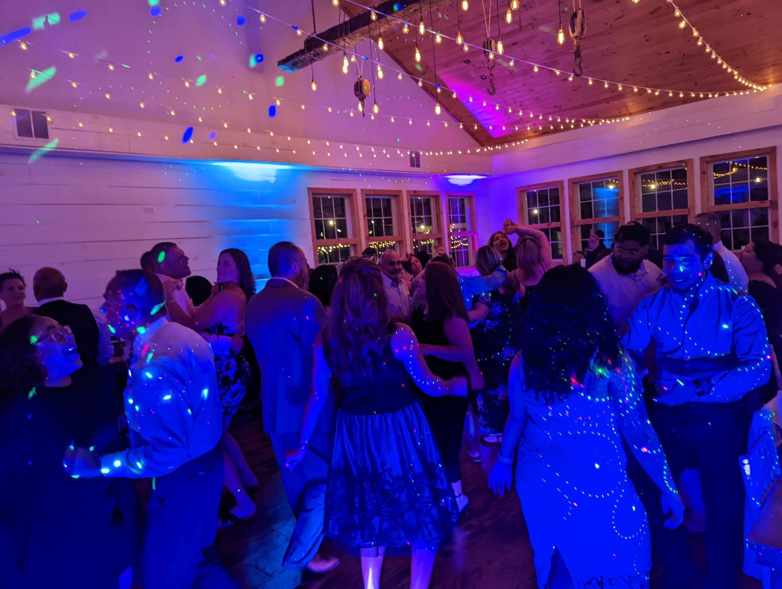 Confetti moment on a packed dance floor